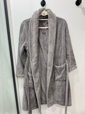 Parachute Home Turkish Cotton Bath Robe Gray Small Luxury Spa Robe